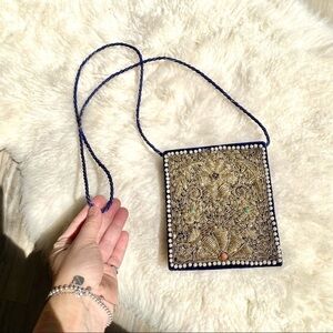 Beautiful embellished BOHO little shoulder hippy purse/bag w spell & Gypsy vibe